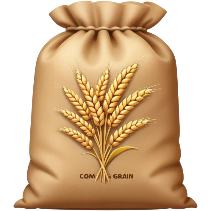 bag of grain and 2d logo grain emoji