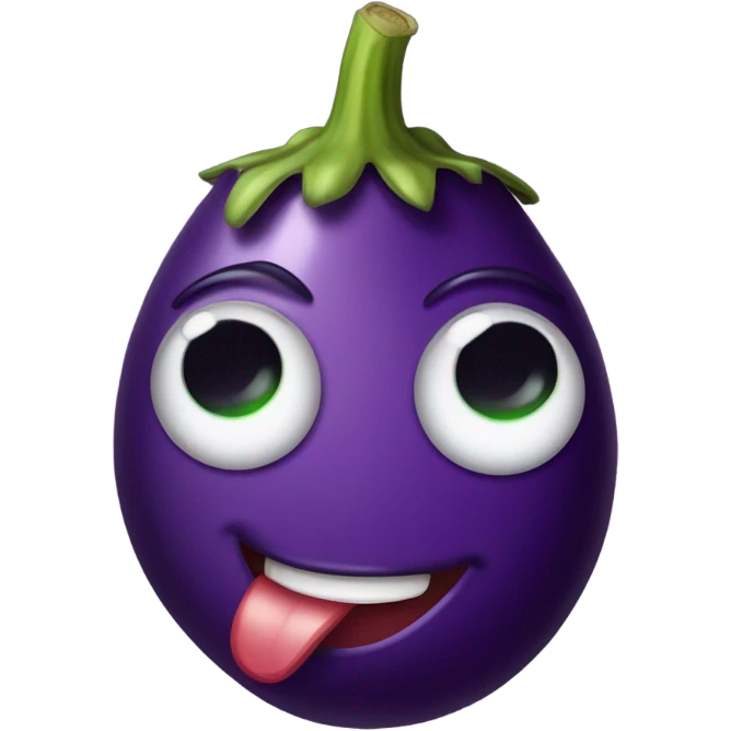 Eggplant with face  emoji