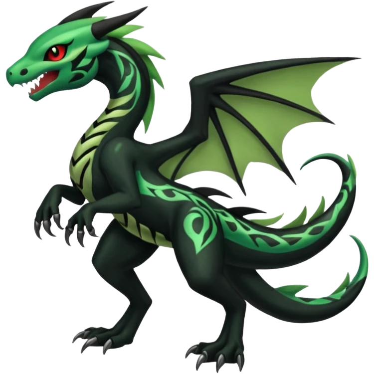 Meloetta-Venom-Zekrom-Salandit-fusion, full body, tribal markings  emoji