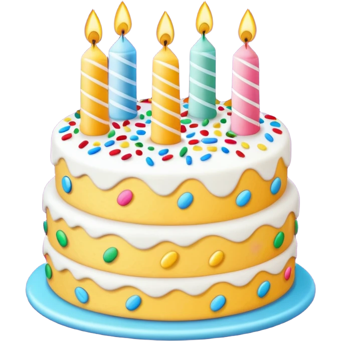 Birthday cake with funfetti emoji