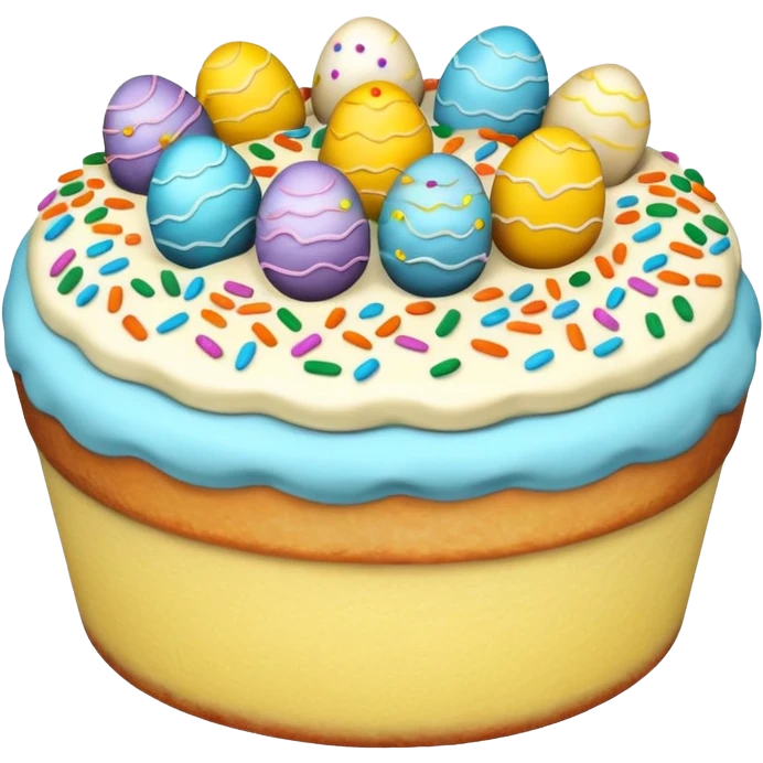 Easter cake with colorful sprinkles emoji