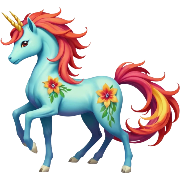 Suicune-Rapidash-Meganium-fusion (full body) emoji