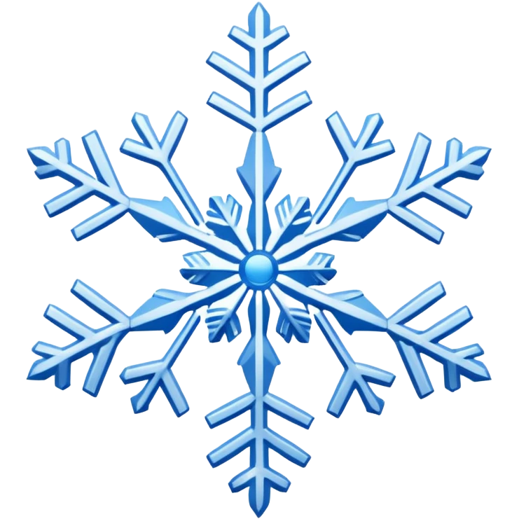 white snowflake with blue snowflake emoji