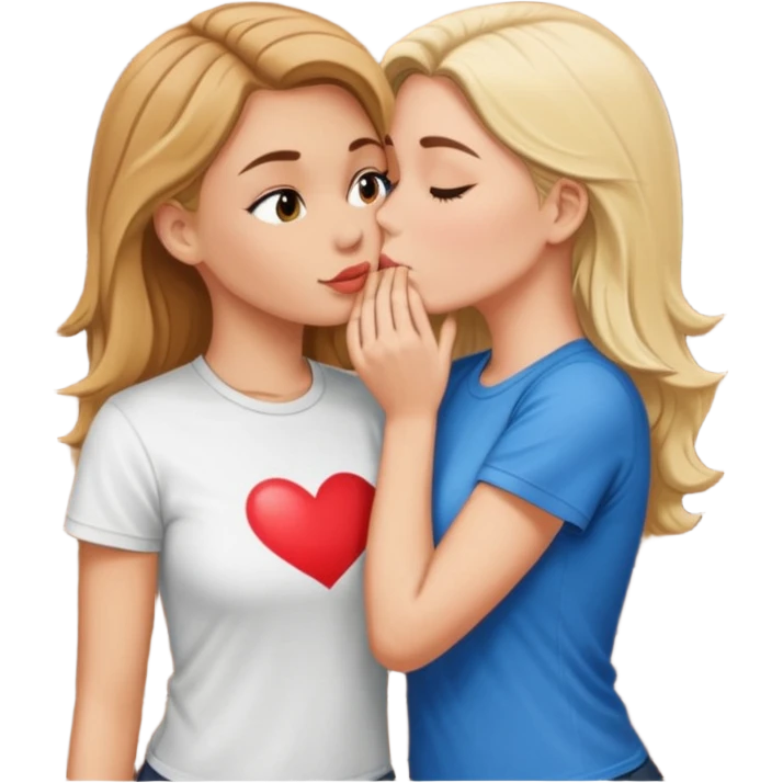 a girl, big butt, white, on her porch, having sex with another girl, no pants, kissing emoji