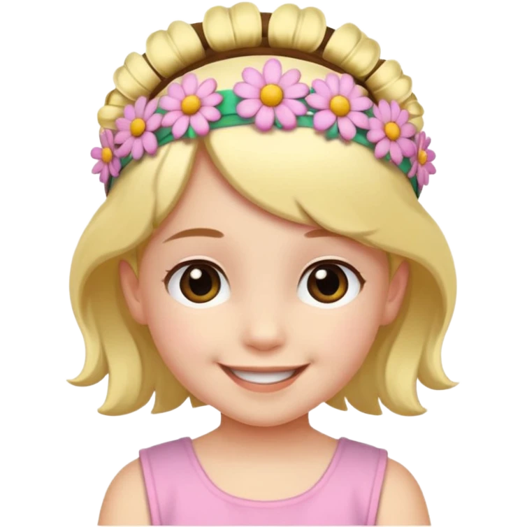 child with flower hair band  emoji