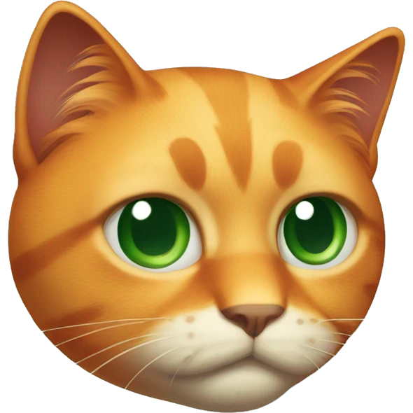 frowning orange cat with dark green eyes  emoji
