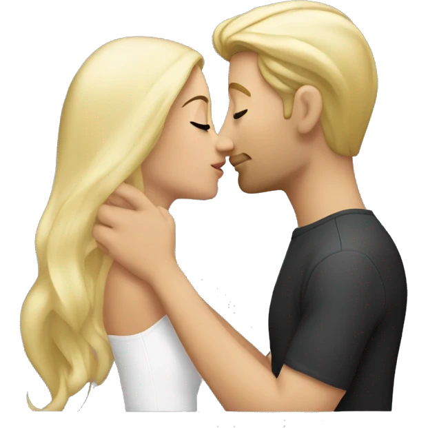 Tall The blond kissing curvy beautiful brunette  emoji