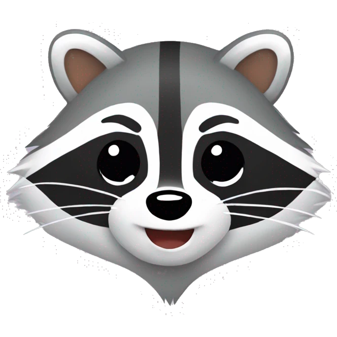 raccoon with closed eyes and hearts around emoji