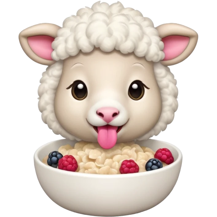Lamb with oatmeal and berries emoji