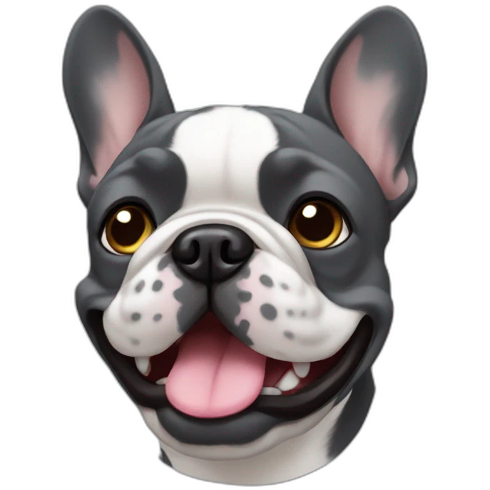 dark grey frenchie emoji
