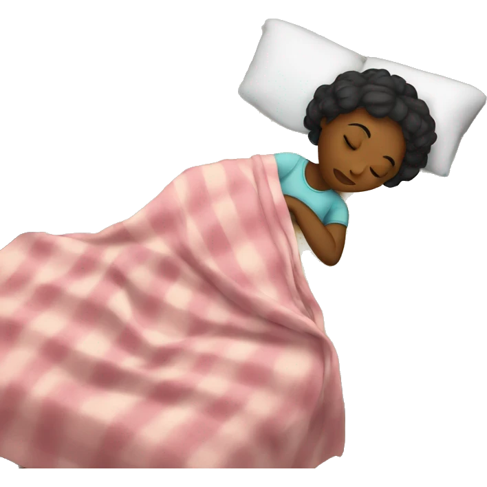 Girl sleeping with blankets on bed emoji