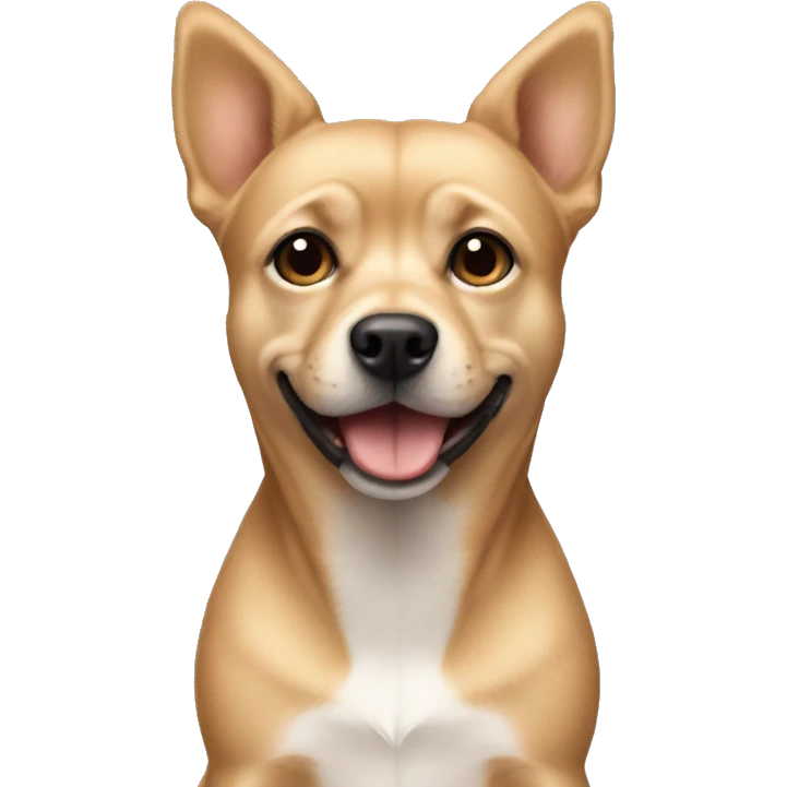 Small dog blonde hair brown ears  emoji