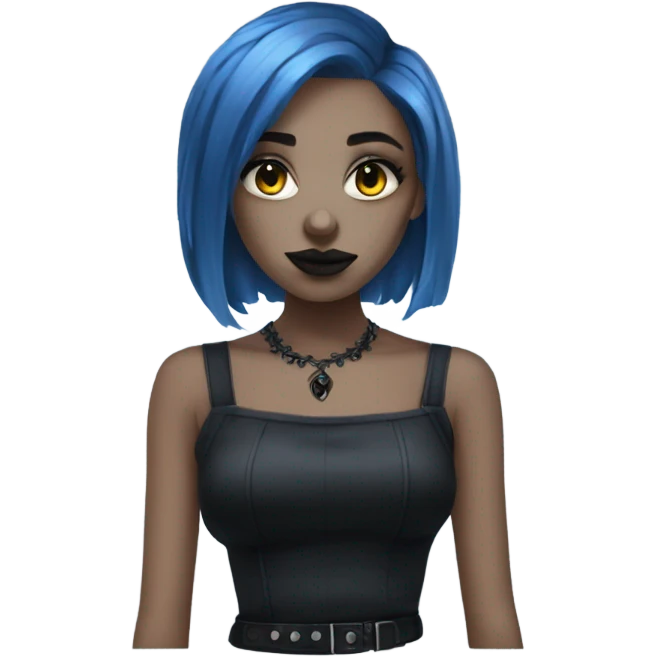 Goth girl short blue hair emoji