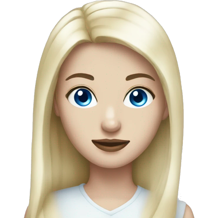 Pale woman black hair blue eyes emoji