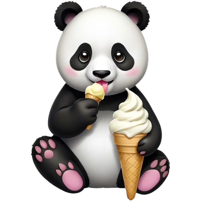 Panda eating ice cream emoji