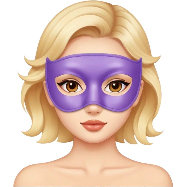 Beautiful girl with mask on her face self-care girly emoji