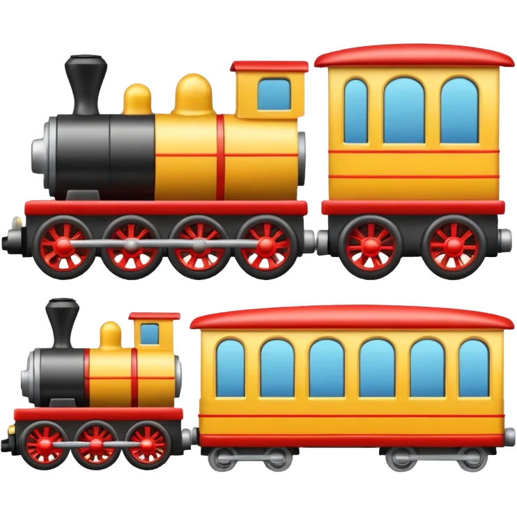  toy car and train emoji