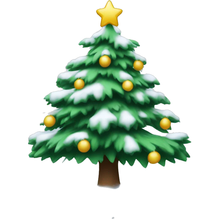 snowy christmas tree emoji