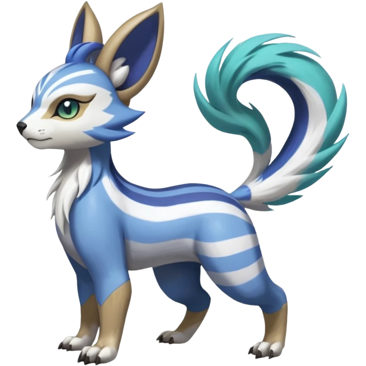 Colorful Skilled Adept Graceful Asian Painted WereGarurumon-Meloetta-Ursaring-Furret-fusion-hybrid-creature (full body) emoji