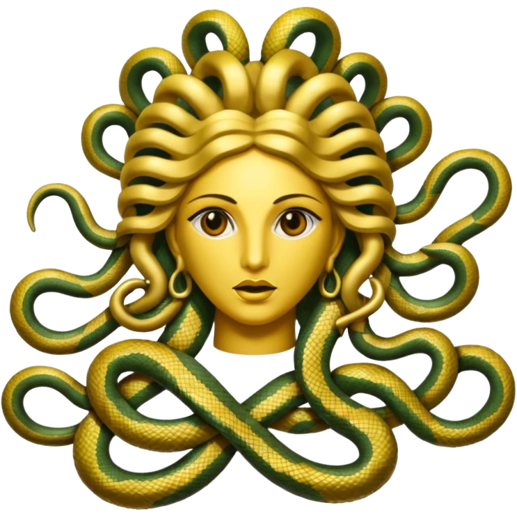 The Sicilian Medusa in gold, make the snakes more dramatic  emoji