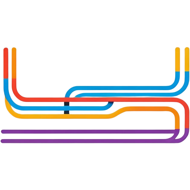 stylized subway lines on card. emoji