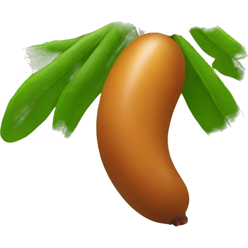 tamarind fruit with leaf emoji