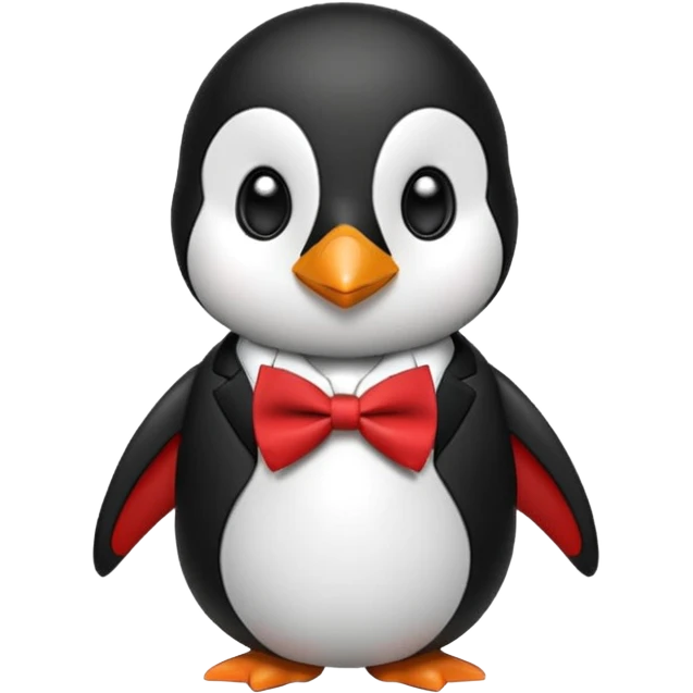 penguin with bow red tie  emoji