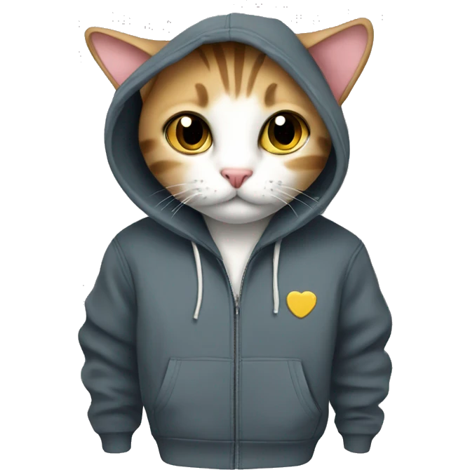 Cute hoodie with cat on it emoji