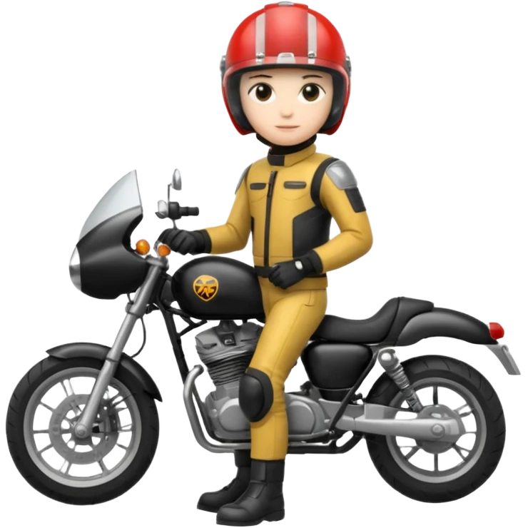 motorcycle human with helmet full body emoji