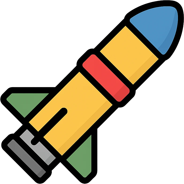 colored icon of an anti-tank missile emoji