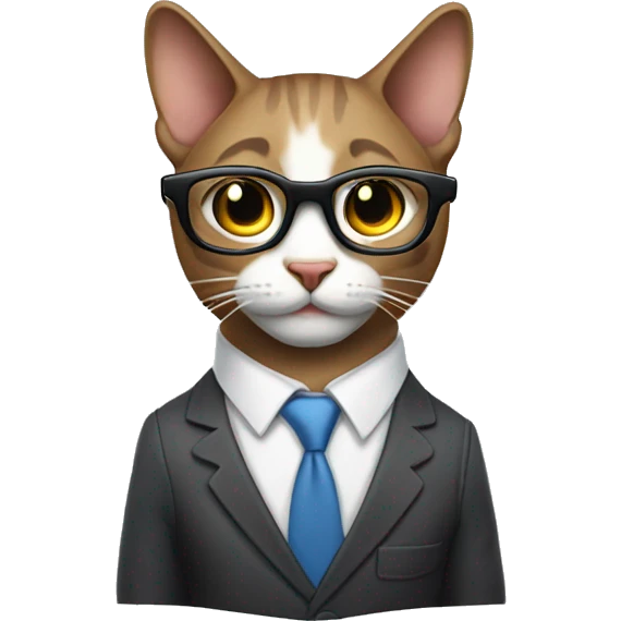 Mulatto business cat pfp wearing with smart glasses emoji