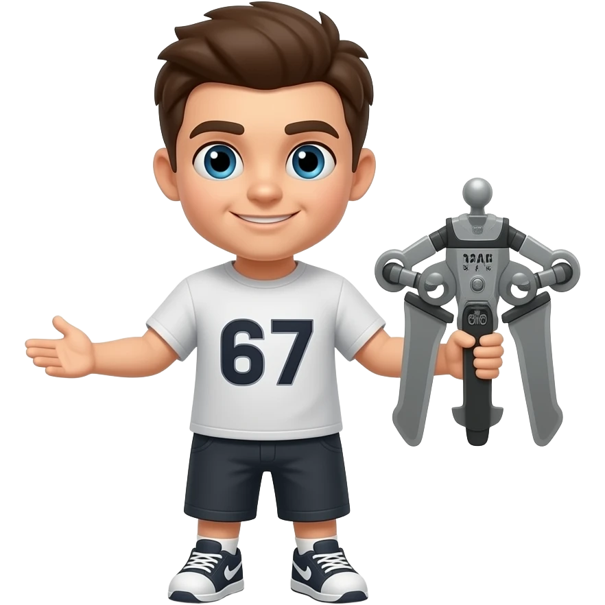 Please make the number 67 with arms, eyes, and legs. emoji