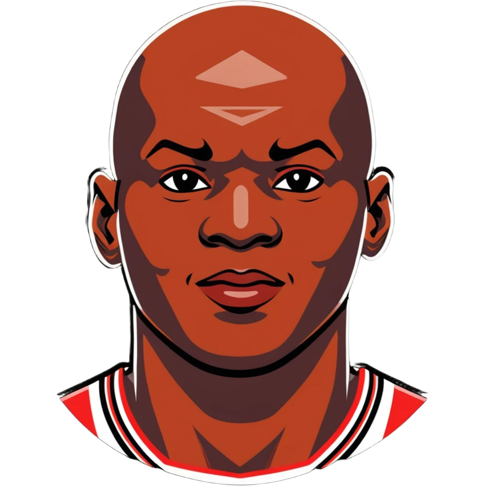 Michael Jordan with distinct facial features, waist up portrait emoji