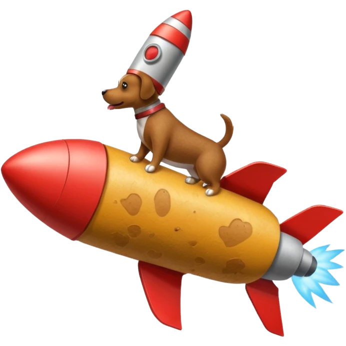 Dog flying poop rocket  emoji