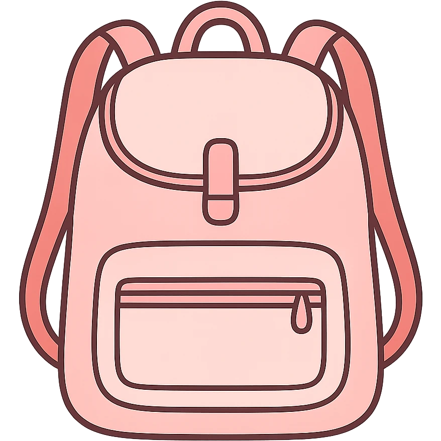flat toon light pink backpack emoji