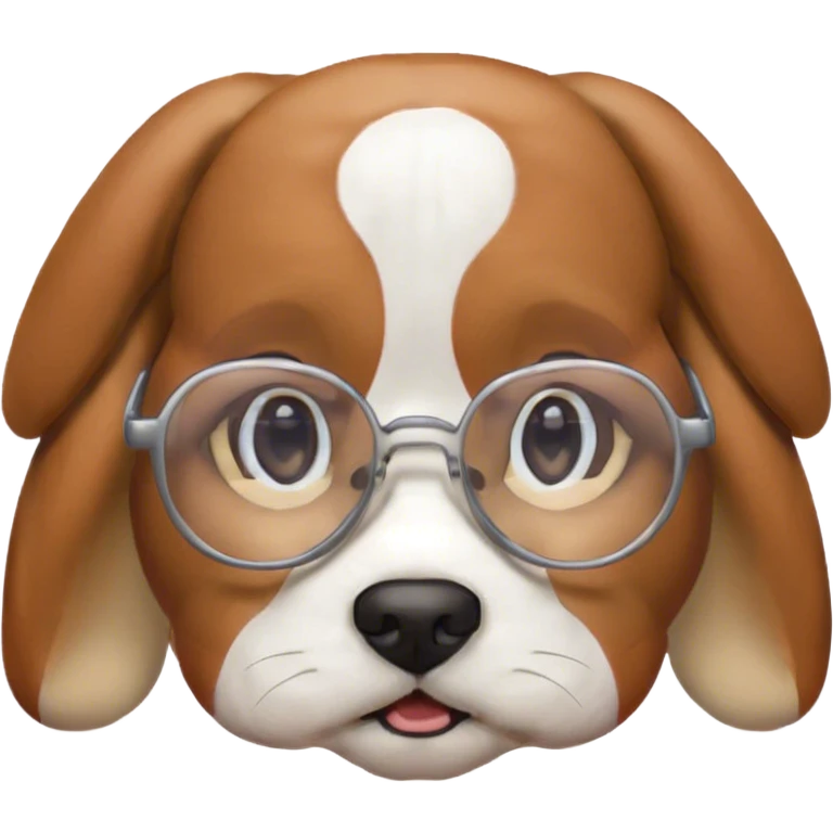 beagle with glasses emoji