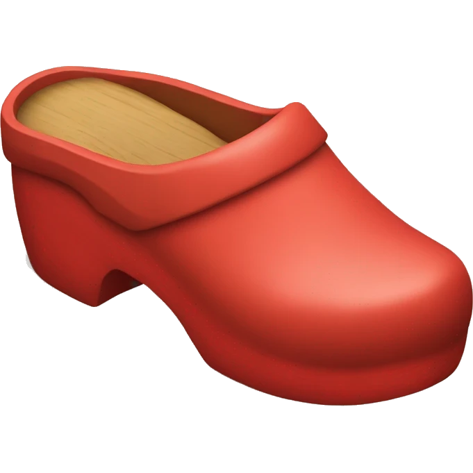 red Wooden clog with closed heel emoji