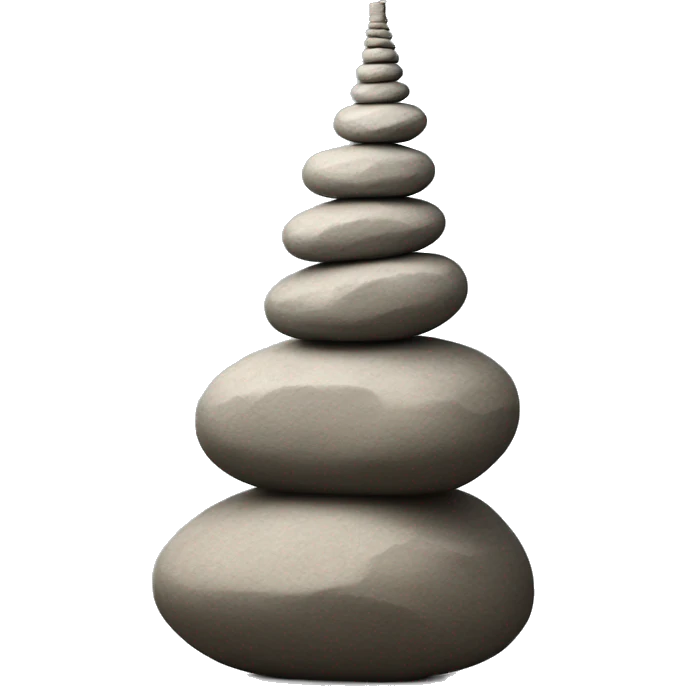 curving leaning tower of stacked boulders smaller at top emoji