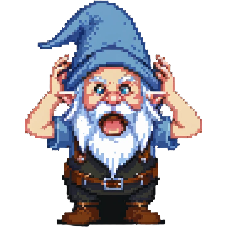 gnome holding his head and screaming emoji