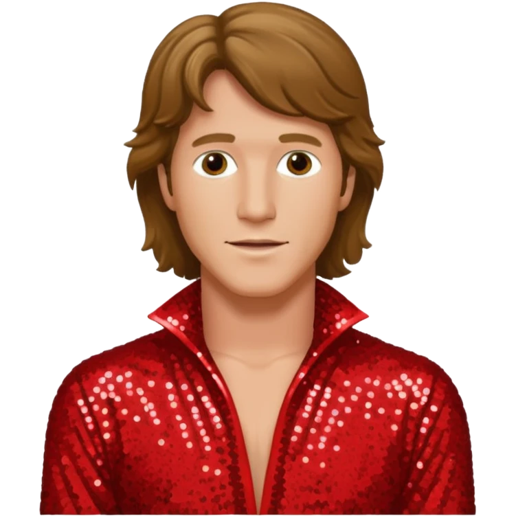Andy Gibb with red sequin outfit emoji