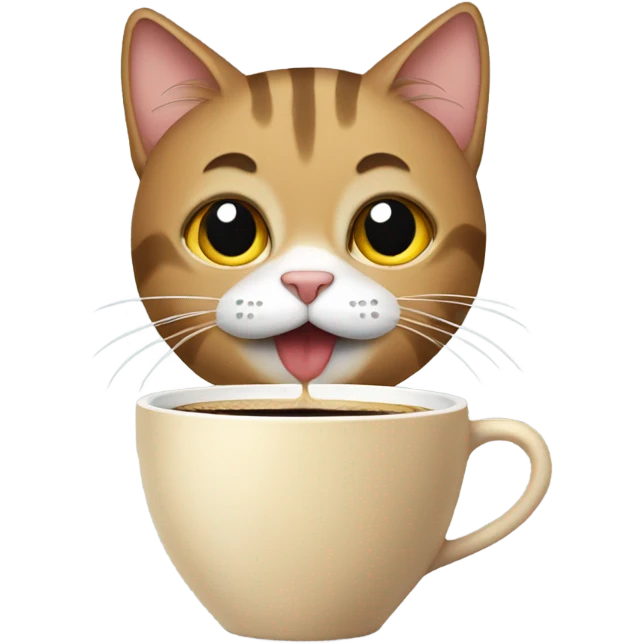 Cat drinking a coffee emoji