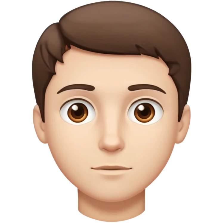 white boy with short hair brown eyes emoji