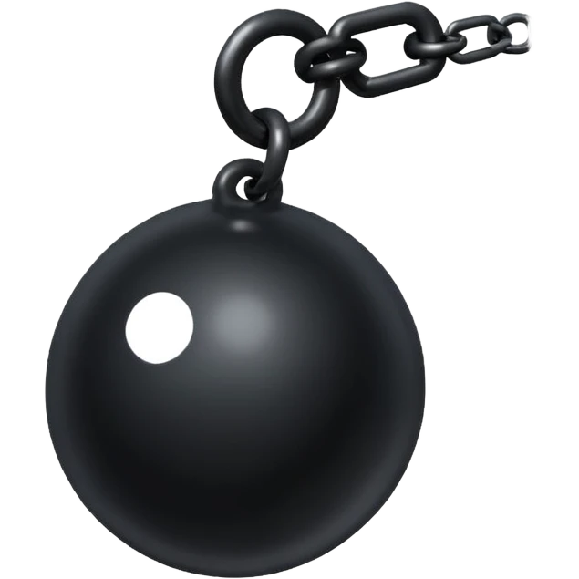 Clean black Ball and chain emoji