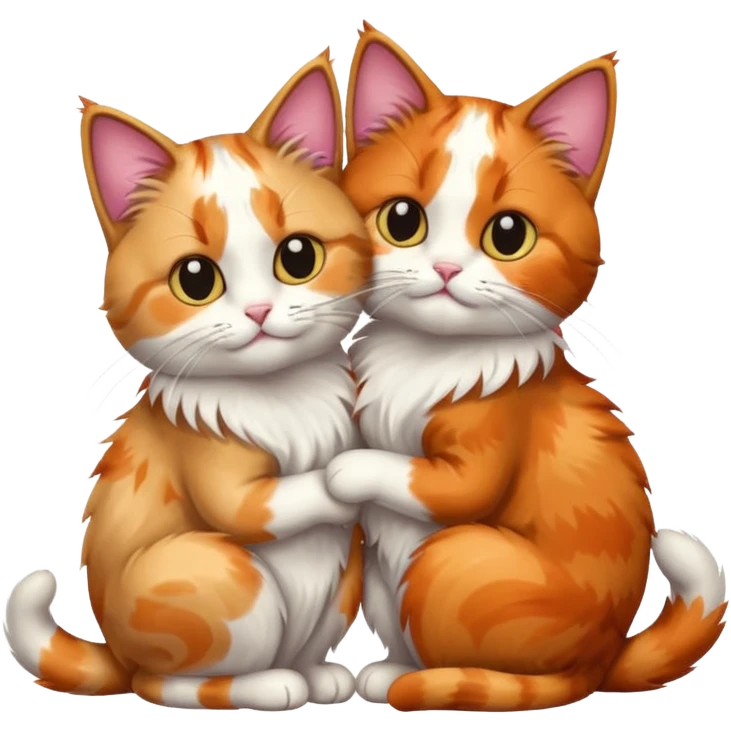 two cats grooming each other emoji