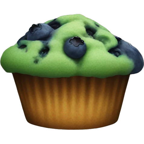 green blueberry muffin on white plate emoji