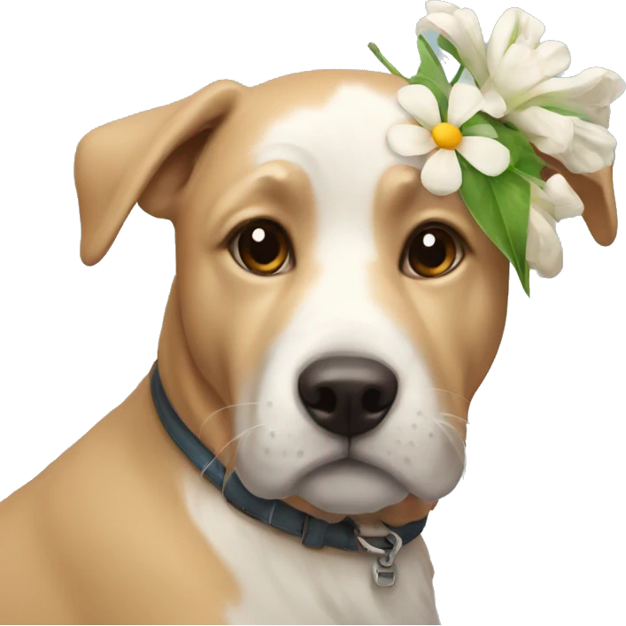 Dog with flower emoji