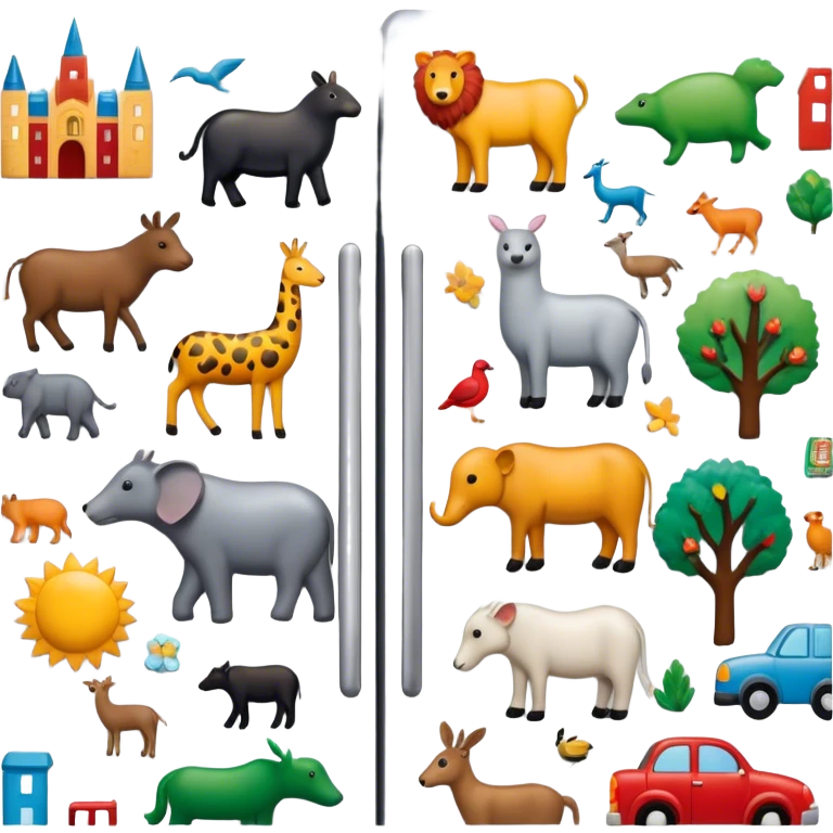 Icon for Magnet Collecting: a close-up of a fridge door covered with a variety of magnets, featuring cities, animals, symbols. The icon should highlight the diversity and charm of magnet collections. Transparent background. emoji