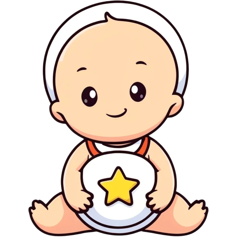 adorable baby with star-shaped accessories emoji
