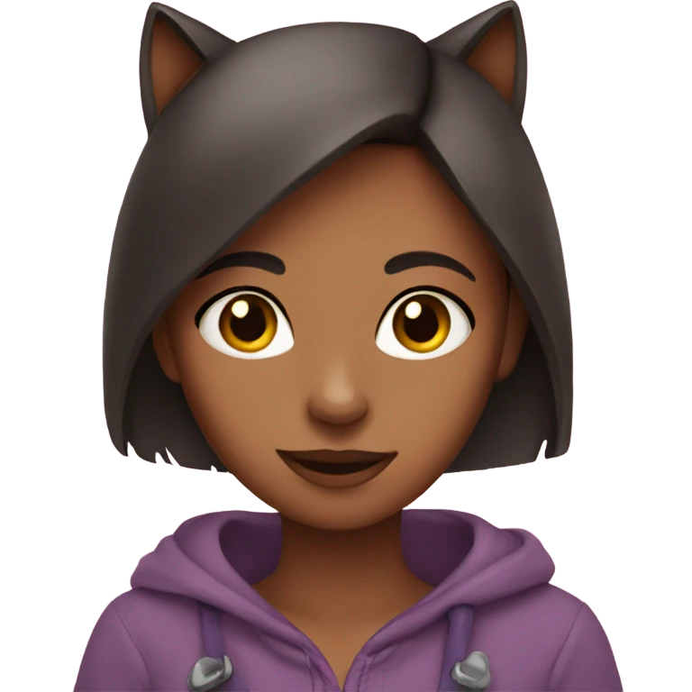 Girl with cat  emoji