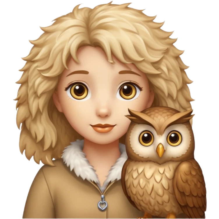 Light golden doodle girl with ow emoji